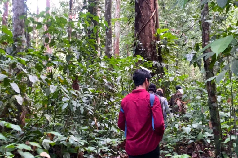 Dayak Simpakng youth patrol their forest in Mekar Raya Village, Simpang Dua District, Ketapang Regency, West Kalimantan. Photo: Aseanty Pahlevi/Mongabay Indonesia
