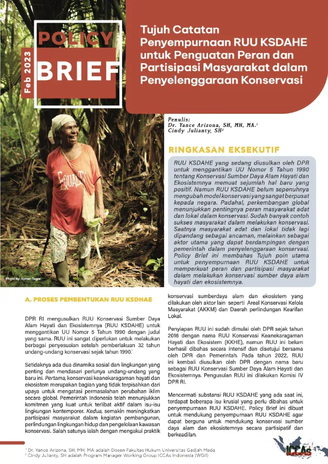 Seven Notes on Improving the KSDAHE Bill for Strengthening the Role and Participation of Communities in Conservation Implementation